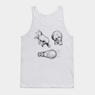 Sketches of a Hippopotamus Tank Top